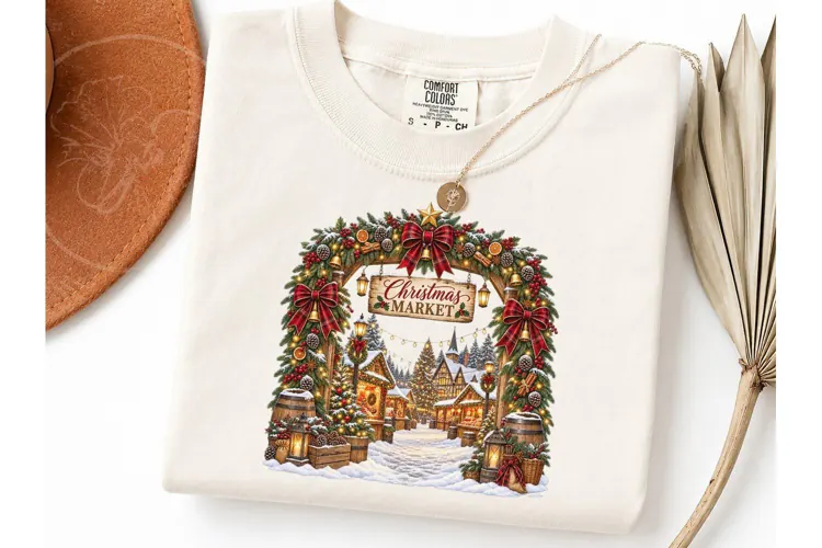 Christmas Market Arch PNG Shirt Design