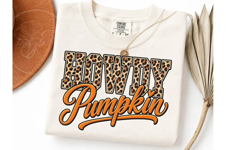 Howdy Pumpkin Leopard Fall PNG Tee