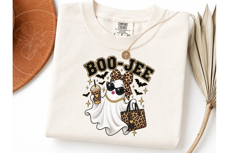Boo-Jee Ghost Halloween PNG Tee Design example image 1