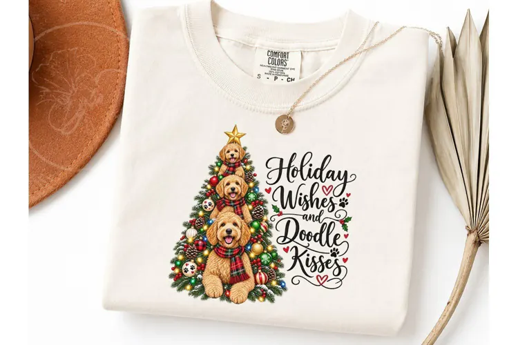 Holiday Doodle Kisses Christmas PNG Tee