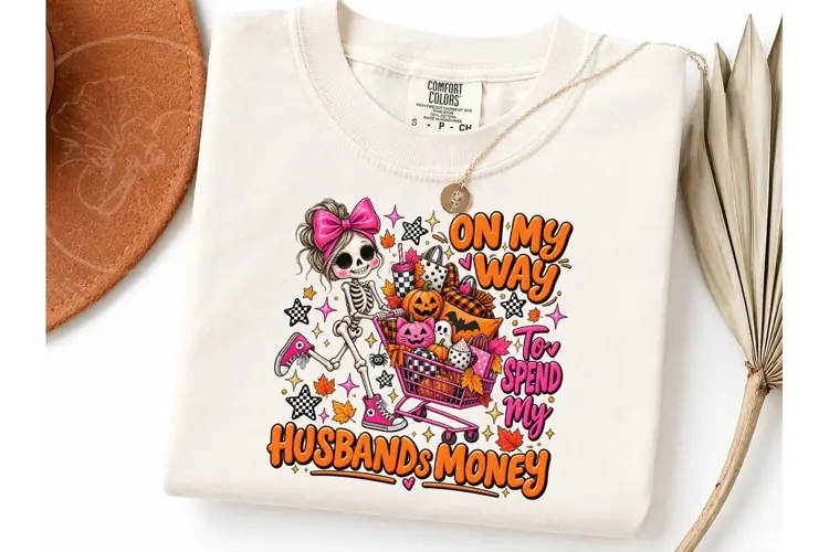 Halloween Skeleton Shopping PNG Tee