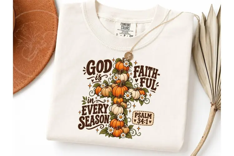 God Is Faithful Fall Pumpkin PNG Tee