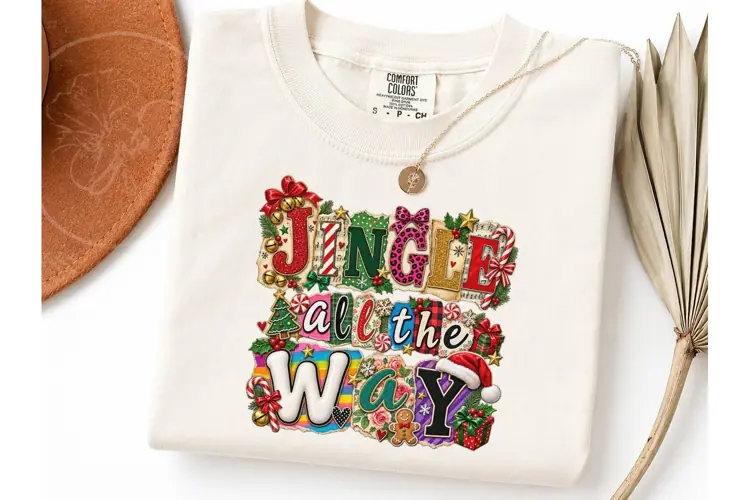 Jingle All The Way Christmas PNG Tee