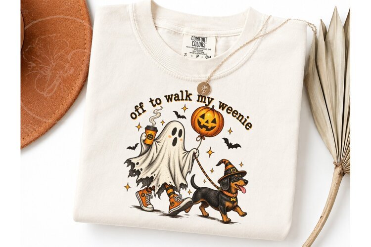 Ghost Walk Weenie Dachshund PNG Tee example image 1
