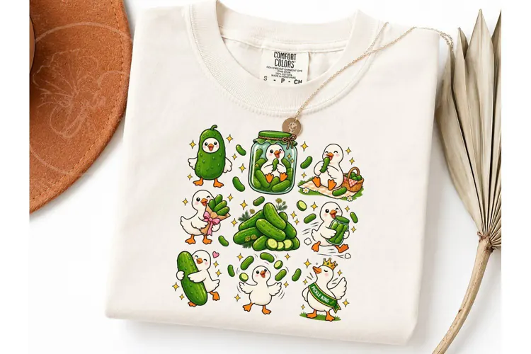 Cute Duck Pickle King PNG Shirt Design