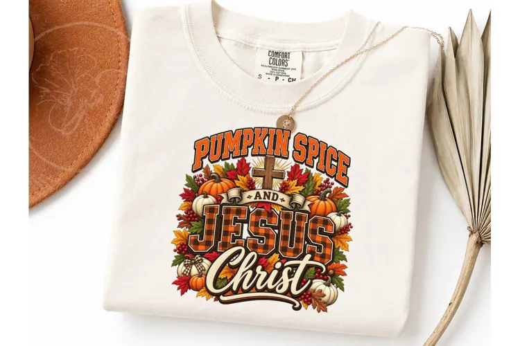 Pumpkin Spice Jesus Christ Fall PNG Tee