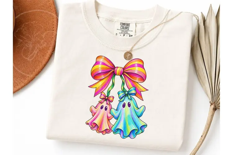 Coquette Ghost Bow Halloween PNG Tee