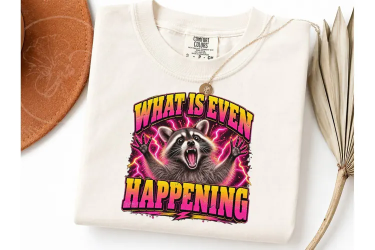 Chaos Raccoon Lightning PNG Shirt Design
