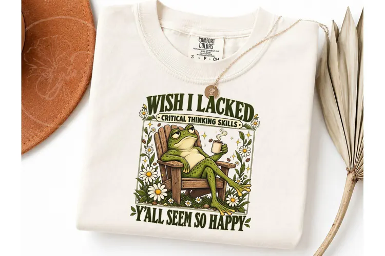 Funny Frog Critical Thinking PNG Tee