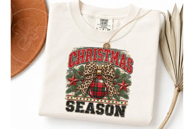 Christmas Season Leopard Bow PNG Shirt