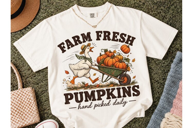 Farm Fresh Pumpkins Goose PNG Tee example image 1
