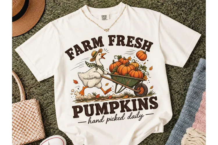 Farm Fresh Pumpkins Goose PNG Tee