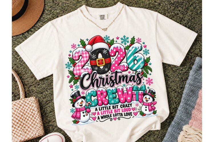 2026 Christmas Crew PNG Sublimation Tee example image 1