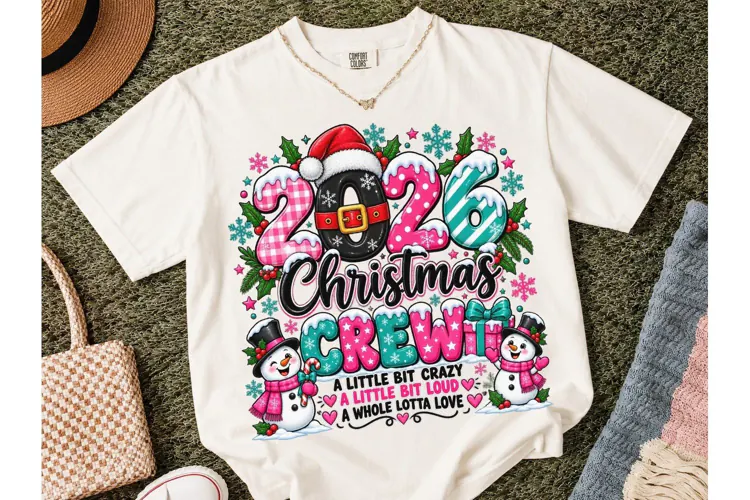 2026 Christmas Crew PNG Sublimation Tee