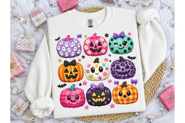 Cute Halloween Pumpkins PNG Shirt Design
