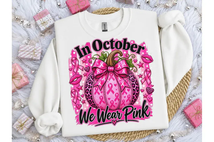 In October We Wear Pink PNG Tee