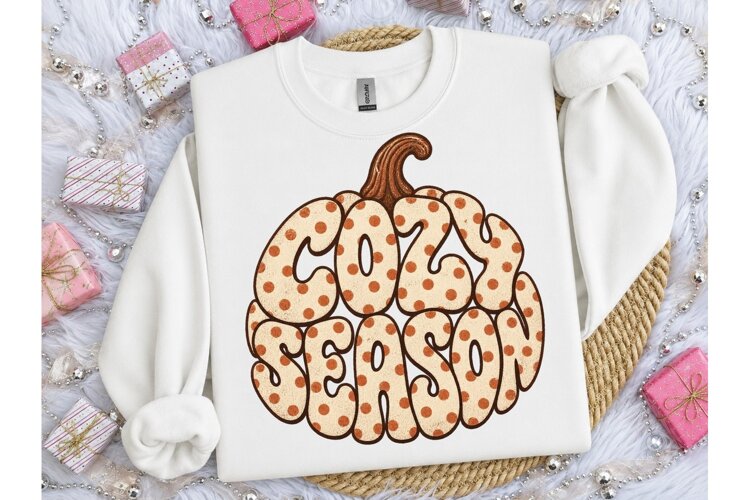 Cozy Season Pumpkin PNG Sublimation Tee example image 1