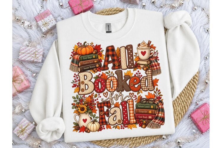 All Booked For Fall PNG Shirt Design example image 1