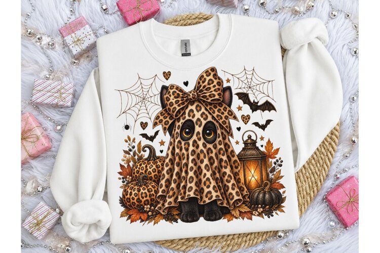 Leopard Ghost Dog Halloween PNG Tee example image 1