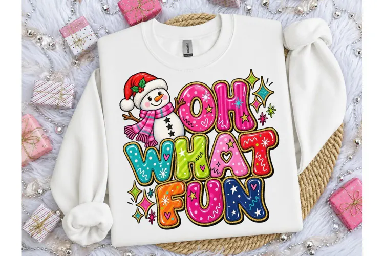 Oh What Fun Snowman Christmas PNG Tee