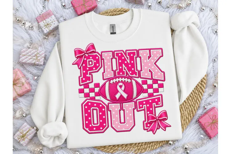 Pink Out Football PNG Breast Cancer Tee