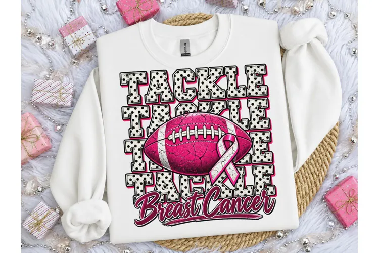 Tackle Breast Cancer Football PNG Tee
