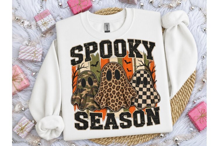 Spooky Season Ghost Halloween PNG Tee example image 1