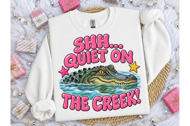 Quiet On The Creek Alligator PNG Tee example image 1