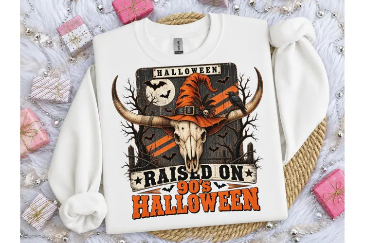 Raised on 90s Halloween PNG Tee Design