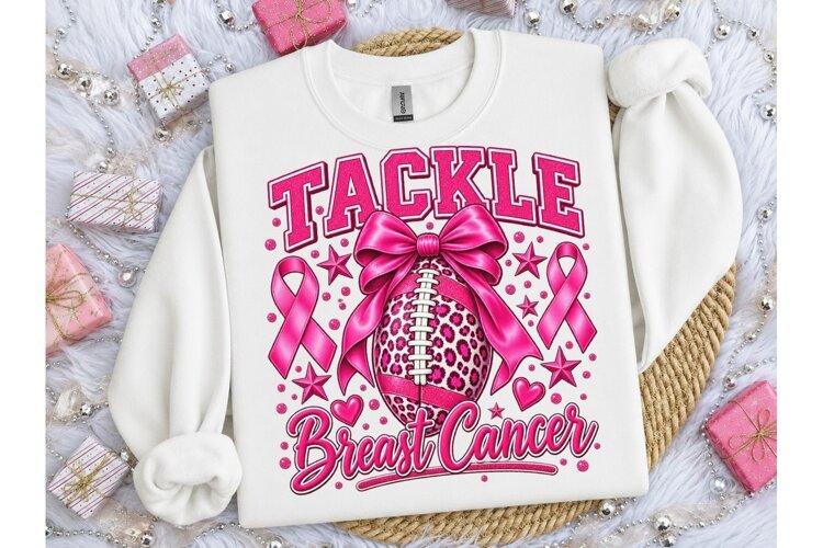 Tackle Breast Cancer PNG Sublimation Tee example image 1