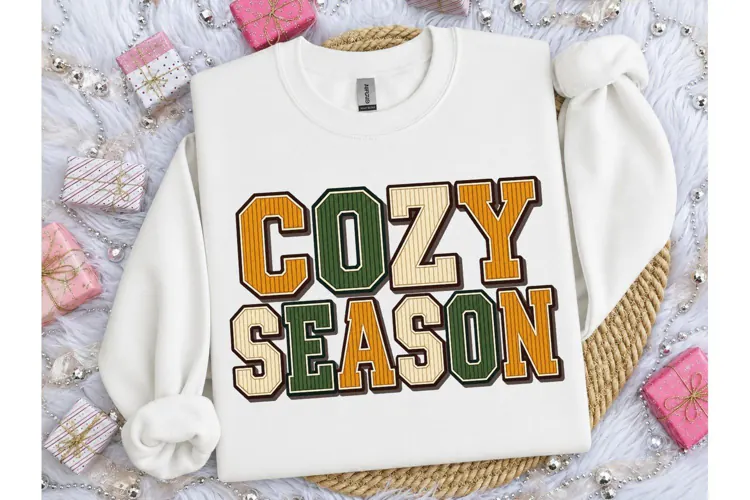 Cozy Season Fall Varsity Letters PNG Tee