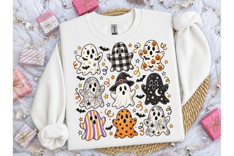 Halloween Ghosts PNG Sublimation Tee example image 1