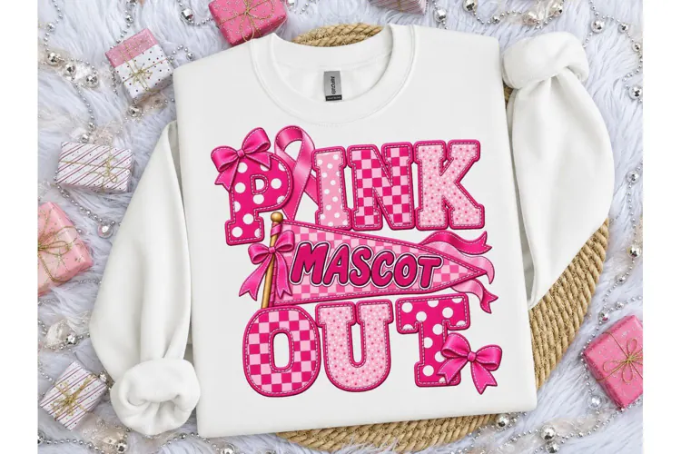 Pink Out Mascot PNG Breast Cancer Tee