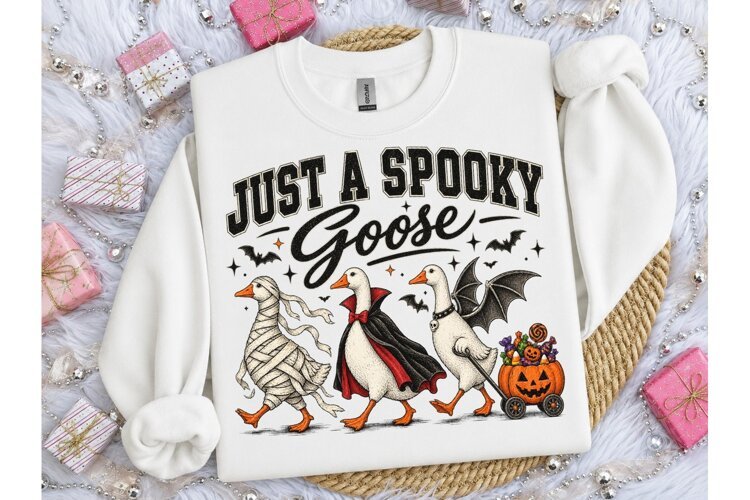 Spooky Goose Halloween PNG Tee Design example image 1