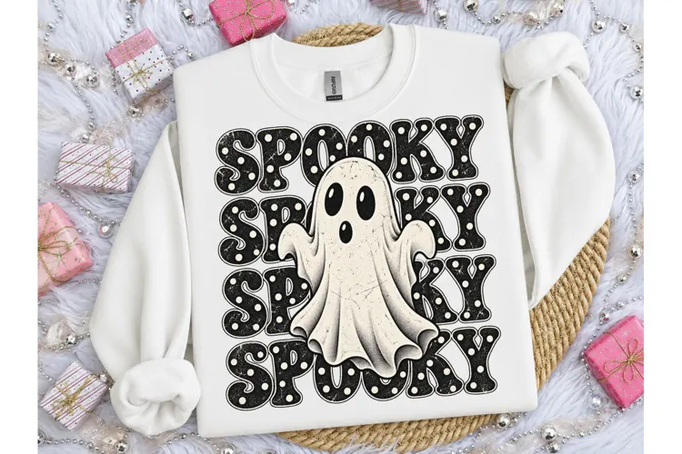 Spooky Ghost Halloween PNG Shirt Design