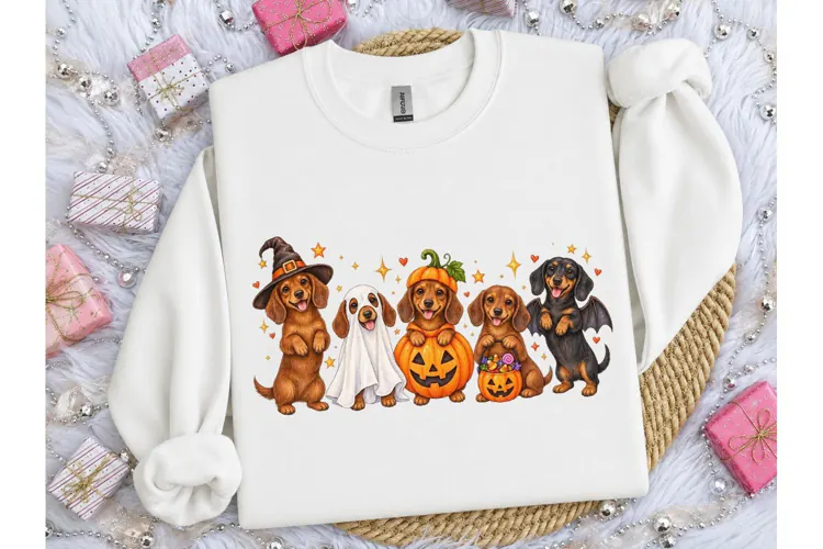 Halloween Dachshund PNG Shirt Design