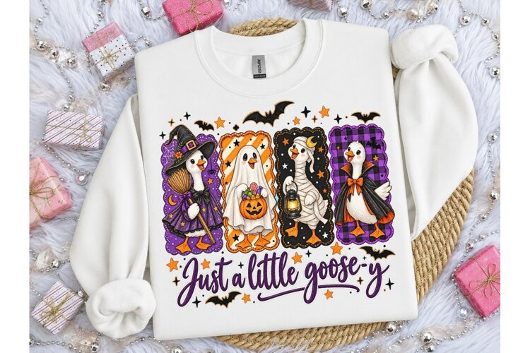 Just A Little Goosey Halloween PNG Tee example image 1