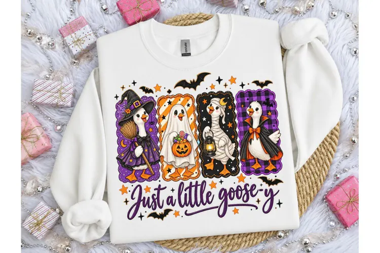 Just A Little Goosey Halloween PNG Tee