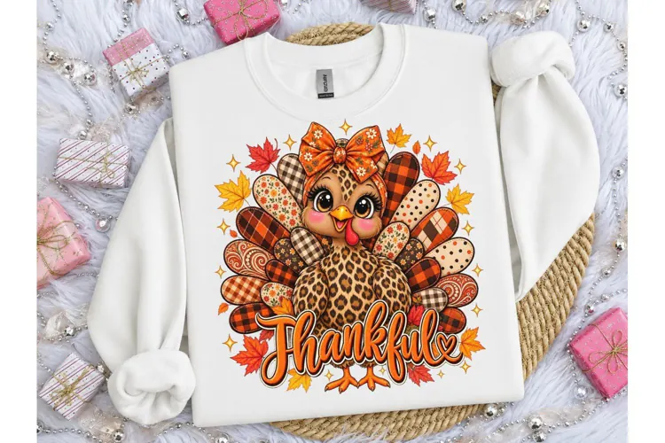 Thankful Turkey PNG Thanksgiving Tee
