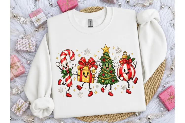 Christmas Characters Dancing PNG Tee