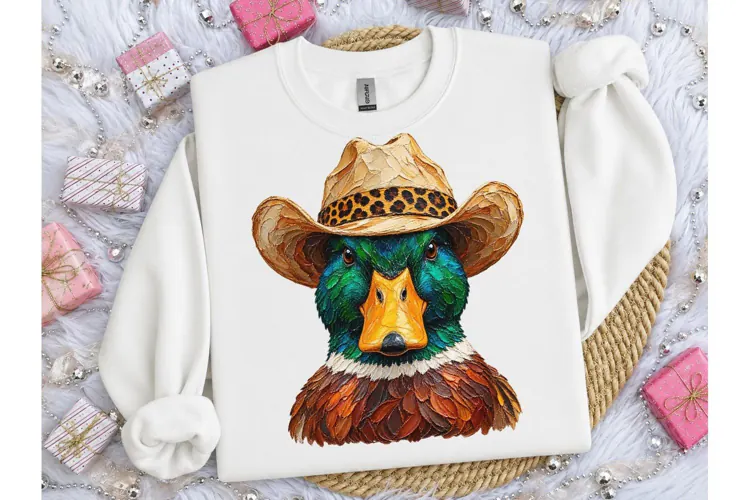 Mallard Duck Cowboy Hat PNG Tee Design