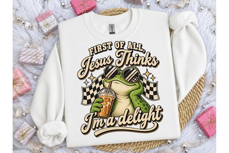 Jesus Thinks Im a Delight Frog PNG example image 1