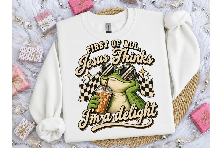 Jesus Thinks Im a Delight Frog PNG