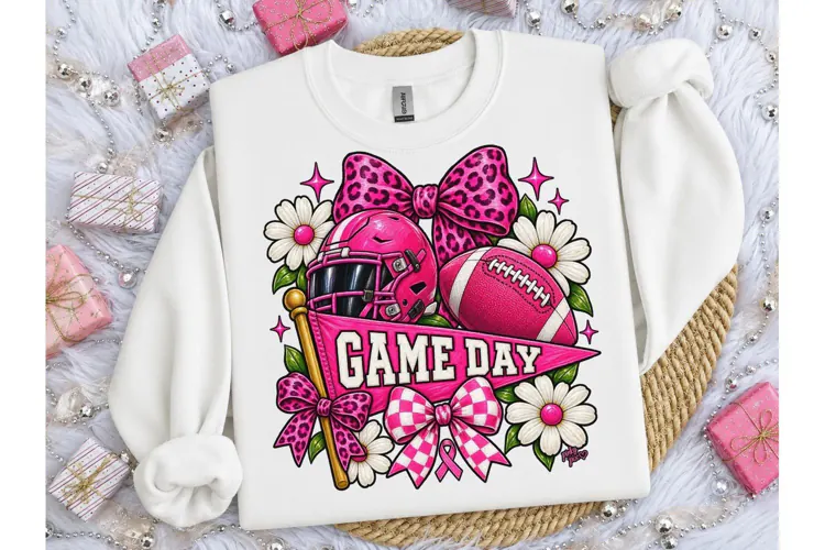 Game Day Football Pink PNG Sublimation
