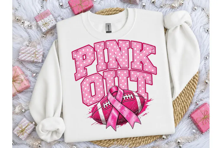 Pink Out Football Breast Cancer PNG Desi