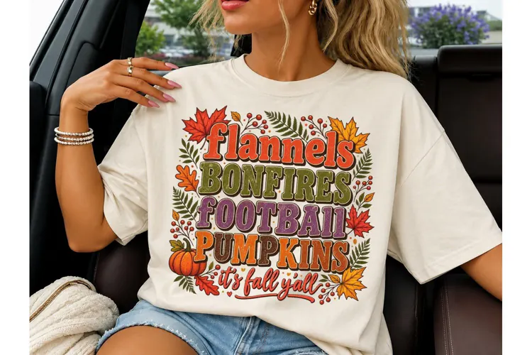 Fall Y'all Flannels Bonfires PNG Shirt