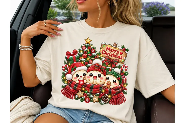 Merry Christmas Cute Dumplings PNG Tee