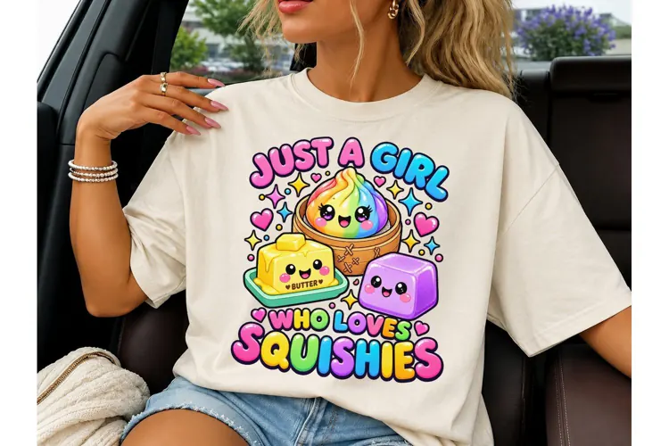 Just A Girl Loves Squishies PNG Shirt