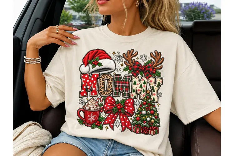 Mommy Christmas PNG Sublimation Shirt