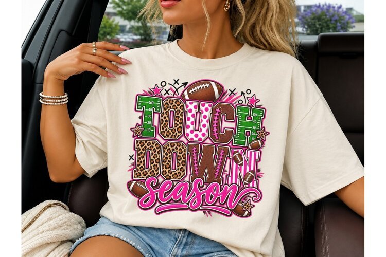 Touchdown Season PNG Football Tee Design example image 1